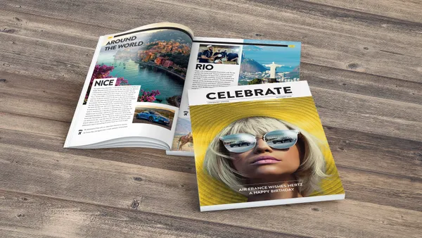 Hertz advertisement in Air France in-flight magazine