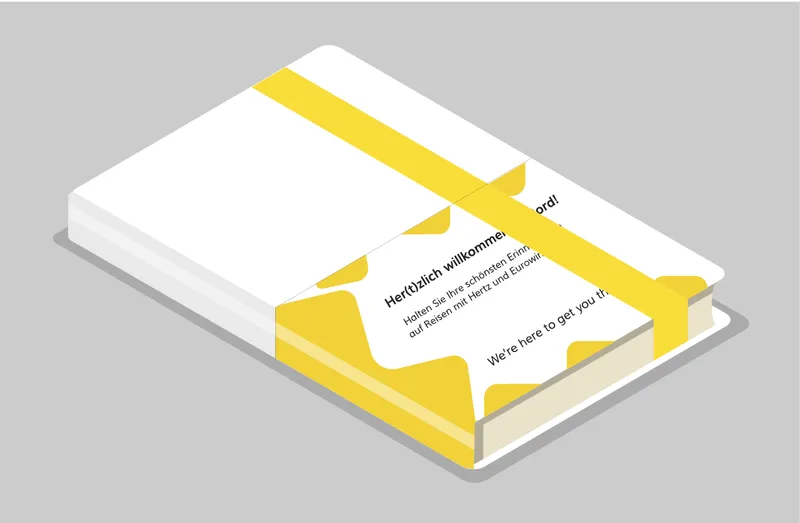 Hertz branded Moleskine notebook wrap
